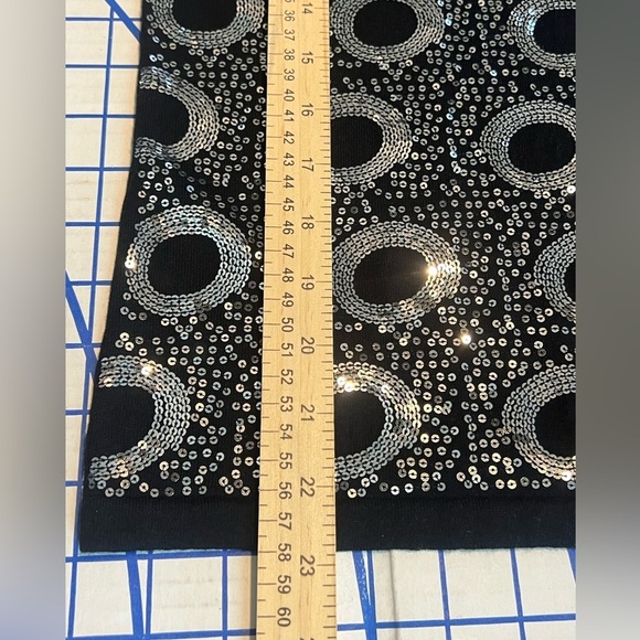 ST JOHN SILK WOOL CASHMERE BLEND SEQUINED TANK TOP SZ SM BLACK SILVER LUXURY - Picture 7 of 7